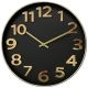 Ρολόι Τοίχου Μαύρο/Χρυσό Πλαστικό Φ36x4.2cm