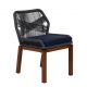 Καρέκλα Κήπου ArteLibre LISBON Μπλε/Μπαμπού Αλουμίνιο/Ύφασμα 50x58x77cm