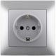 Entac Arnold Recessed wall socket earthed Silver