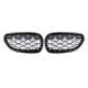Μάσκα για BMW E60 (2003-2010) - μαύρη / χρωμιού Diamond design - 2τμχ.