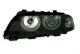 Φανάρια εμπρός angel eyes για BMW E46 sedan (1998-2001) - μαύρα , χωρίς λάμπες (Η7) - σετ 2τμχ.