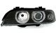 Φανάρια εμπρός angel eyes για BMW E39 (1995-2000) - μαύρα , χωρίς λάμπες (Η7/D2S) - σετ 2τμχ.