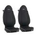 Πλατοκαθίσματα Μπροστινών Καθισμάτων Smart ΤechLine Ύφασμα Τρυπητό Μαύρο Με Λευκό Ρέλι Για Smart 450/451/452 2 Τεμάχια (CAR0022753)