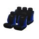 Καλύμματα Καθισμάτων Υφασμάτινα Concept Μαύρο-Μπλε Σετ Εμπρός-Πίσω 9 Τεμάχια (CAR0026152)