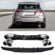 Diffuser Πίσω Προφυλακτήρα Για Mercedes-Benz A-Class W177 19+ Hatchback Amg Look Με Μπούκες Χρωμίου (CAR0029813)