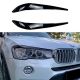 Φρυδάκια Μπροστινών Φαναριών Για Bmw X3 F25 LCI & X4 F26 2014-2017 Βαμμένα Μάυρο Γυαλιστερό Χρώμα 2 Τεμάχια (CAR0029875)