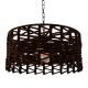 GloboStar® VERA 00920 Boho Κρεμαστό Φωτιστικό Πλέγμα Μονόφωτο 1 x E27 IP20 Καφέ Σχοινί - Μ50 x Π50 x Υ30cm