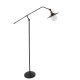 GloboStar® WYNGE 01101 Vintage Επιδαπέδιο Φωτιστικό Μονόφωτο 1 x E27 IP20 Μαύρο & Χρυσό Μέταλλο - Μ95 x Π27 x Υ174cm