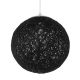 GloboStar® OCEANA 01356 Boho Κρεμαστό Φωτιστικό Μπάλα Μονόφωτο 1 x E27 IP20 Μαύρο Σχοινί - Μ20 x Π20 x Υ20cm