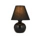GloboStar® FANCY 202-0065 Vintage Επιτραπέζιο Φωτιστικό Πορτατίφ Μονόφωτο 1 x E27 IP20 Μαύρο Κεραμικό με Μαύρο Ύφασμα - Μ18 x Π18 x Υ24cm