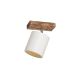 GloboStar® CUP 203-0057 Vintage Φωτιστικό Οροφής Σποτ Μονόφωτο 1 x E27 IP20 Μπεζ Ξύλο με Λευκό Ύφασμα - Μ14.5 x Π14.5 x Υ25cm