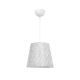 GloboStar® CONEY 203-0069 Μοντέρνο Κρεμαστό Φωτιστικό Καπέλο Μονόφωτο 1 x E27 IP20 Λευκό Ύφασμα - Μ26 x Π26 x Υ25cm