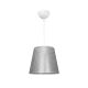 GloboStar® CONEY 203-0070 Μοντέρνο Κρεμαστό Φωτιστικό Καπέλο Μονόφωτο 1 x E27 IP20 Γκρι Διάτρητο Ύφασμα - Μ26 x Π26 x Υ25cm