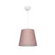 GloboStar® CONEY 203-0072 Μοντέρνο Κρεμαστό Φωτιστικό Καπέλο Μονόφωτο 1 x E27 IP20 Ροζ Ύφασμα - Μ26 x Π26 x Υ25cm