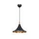 GloboStar® BELFRY 203-0077 Μοντέρνο Κρεμαστό Φωτιστικό Καμπάνα Μονόφωτο 1 x E27 IP20 Μαύρο & Χρυσό Πλαστικό - Μ29.5 x Π29.5 x Υ22cm