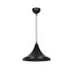 GloboStar® BELFRY 203-0078 Μοντέρνο Κρεμαστό Φωτιστικό Καμπάνα Μονόφωτο 1 x E27 IP20 Μαύρο Πλαστικό - Μ29.5 x Π29.5 x Υ21cm