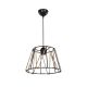 GloboStar® JUTE 203-0090 Μοντέρνο Κρεμαστό Φωτιστικό Σχοινί Μονόφωτο 1 x E27 IP20 Μαύρο Πλαστικό με Μπεζ Σχοινί - Μ30 x Π30 x Υ23cm