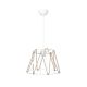 GloboStar® JUTE 203-0091 Μοντέρνο Κρεμαστό Φωτιστικό Σχοινί Μονόφωτο 1 x E27 IP20 Λευκό Πλαστικό με Μπεζ Σχοινί - Μ30 x Π30 x Υ23cm