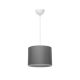GloboStar® BLAZE 203-0108 Μοντέρνο Κρεμαστό Φωτιστικό Καπέλο Μονόφωτο 1 x E27 IP20 Γκρι Ύφασμα - Μ22 x Π22 x Υ20cm