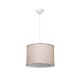 GloboStar® ELECTRA 203-0112 Μοντέρνο Κρεμαστό Φωτιστικό Καπέλο Μονόφωτο 1 x E27 IP20 Mπεζ Ύφασμα με Χρυσό Μέταλλο - Μ30 x Π30 x Υ23cm