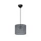 GloboStar® CLAIRIE 203-0133 Μοντέρνο Κρεμαστό Φωτιστικό Καπέλο Μονόφωτο 1 x E27 IP20 Γκρι Ύφασμα - Μ22 x Π22 x Υ93cm