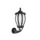 GloboStar® VERDI 203-0229 Vintage Επιτοίχιο Φωτιστικό Φαναράκι Μονόφωτο 1 x E27 IP44 Μαύρο Πλαστικό Σώμα - Μ23 x Π17 x Υ40cm