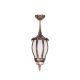 GloboStar® VERDI 203-0234 Vintage Κρεμαστό Φωτιστικό Φαναράκι Μονόφωτο 1 x E27 IP44 Χάλκινο Πλαστικό Σώμα - Μ17 x Π17 x Υ47cm