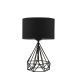 GloboStar® DIAMOND 204-0083 Μοντέρνο Eπιτραπέζιο Φωτιστικό Πορτατίφ Μονόφωτο 1 x E27 IP20 Μαύρο Μέταλλο με Μαύρο Ύφασμα - Μ24 x Π24 x Υ41cm