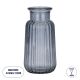 GloboStar® LAYLA 35601 Διακοσμητικό Βάζο Γυάλινο Γκρι Φ11 x Υ22cm