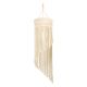 GloboStar® 36203 TUNISIA Boho Καπέλο Φωτιστικού- Μακραμέ Πλεκτό Χειροποίητο Μπεζ Σχοινί Μ30 x Π30  x Υ120cm