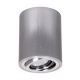 GloboStar® AKIRA 60619 Επιφανειακό Κινούμενο Στρόγγυλο Φωτιστικό Σποτ Αλουμινίου με Ντουί GU10 AC 220-240V IP44 Φ8 x Υ10cm - Ασημί Βούρτσας
