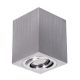 GloboStar® AKIRA 60623 Επιφανειακό Κινούμενο Τετράγωνο Φωτιστικό Σποτ Αλουμινίου με Ντουί GU10 AC 220-240V IP44 Μ8 x Π8 x Υ10cm - Ασημί Βούρτσας