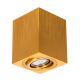 GloboStar® AKIRA 60624 Επιφανειακό Κινούμενο Τετράγωνο Φωτιστικό Σποτ Αλουμινίου με Ντουί GU10 AC 220-240V IP44 Μ8 x Π8 x Υ10cm - Χρυσό Βούρτσας