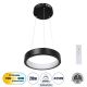 GloboStar® NEMESIS 61152 Κρεμαστό Φωτιστικό Δαχτυλίδι-Κύκλος LED CCT 20W 2356lm 360° AC 220-240V - Εναλλαγή Φωτισμού μέσω Τηλεχειριστηρίου All In One Ψυχρό 6000k+Φυσικό 4500k+Θερμό 2700k Dimmable Φ25cm - Μαύρο - 3 Years Warranty