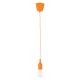 GloboStar® CABLITO 61554 Μοντέρνο Κρεμαστό Φωτιστικό Οροφής Μονόφωτο 1 x E27 Πορτοκαλί Σιλικόνης Ανάρτηση με Υφασμάτινο Καλώδιο Φ4 x Υ110cm