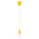 GloboStar® CABLITO 61555 Μοντέρνο Κρεμαστό Φωτιστικό Οροφής Μονόφωτο 1 x E27 Κίτρινο Σιλικόνης Ανάρτηση με Υφασμάτινο Καλώδιο Φ4 x Υ110cm