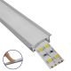 GloboStar® RECESS-PROFILE 70811-1M Προφίλ Αλουμινίου - Βάση & Ψύκτρα Ταινίας LED με Λευκό Γαλακτερό Κάλυμμα - Χωνευτή Χρήση - Πατητό Κάλυμμα - Ασημί - 1 Μέτρο - Μ100 x Π3 x Υ1.1cm