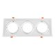 GloboStar® VITA 77856 Χωνευτό Κινούμενο Τριπλο Τετράγωνο Σποτ Οροφής για Λάμπα AR111 - IP20 - Χυτό Αλουμίνιο - M48.7 x Π18.7 x Y5.5cm - Λευκό - 5 Χρόνια Εγγύηση