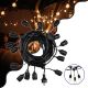 GloboStar® 78982 WIRE GARLAND Καλωδιογιρλάντα PVC 5 Μέτρων με 15 Ντουί E27 με Πρίζα Schuko Επεκτεινόμενη Αδιάβροχη IP65