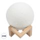 GloboStar® MOON 79605 Επιτραπέζιο Ανάγλυφο Διακοσμητικό Φωτιστικό Φ15cm 3D MOON LIGHT LED 3.7W DC 5V με Ενσωματωμένη Μπαταρία 500mAh Li-ion Επαναφορτιζόμενο - Καλώδιο Τροφοδοσίας USB και Διακόπτη Αφής CCT Θερμό Λευκό 3000K - Ψυχρό Λευκό 6000K Dimmable