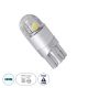 GloboStar® 81043 Λάμπα Αυτοκινήτου T10 W5W LED 2 SMD 3030 0.4W 60lm 360° DC 12-16V IP20 Φ1 x Υ2.5cm Ψυχρό Λευκό 6000K