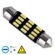 GloboStar® 81303 Λάμπα Αυτοκίνητου 39mm FESTOON - C5W LED 12 SMD 5630 6W 900lm 120° DC 12V IP20 Ψυχρό Λευκό 6000K