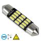 GloboStar® 81306 Λάμπα Αυτοκίνητου 36mm FESTOON - C5W LED 12 SMD 5630 3W 450lm 120° DC 12V IP20 Ψυχρό Λευκό 6000K