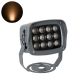 GLOBOSTAR® FLOOD-XENA 90120 Προβολέας Σποτ Wall Washer LED 12W 1260lm 10° AC 220-240V Αδιάβροχο IP65 Αρχιτεκτονικό Πορτοκαλί 2200K - Γκρι Ανθρακί - Μ13.5 x Π11 x Υ15cm - 3 Χρόνια Εγγύηση