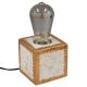 GloboStar® CEMENT 99403 Μοντέρνο Επιτραπέζιο Φωτιστικό Πορτατίφ Μονόφωτο 1 x E27 IP20 Χρυσό, Λευκό & Γκρι Τσιμέντο - M10 x Π10 x Υ10cm
