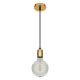 GloboStar® LUMI GOLD 99421 Μοντέρνο Κρεμαστό Φωτιστικό Ανάρτηση Μονόφωτο 1 x E27 IP20 Χρυσό Μέταλλο - Μ4 x Π4 x Υ110cm