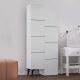 Ντουλάπι κουζίνας/μπάνιου - Παπουτσοθήκη Stair Megapap μελαμίνης χρώμα λευκό 62,2x37,4x156εκ.
