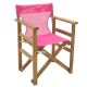 Καρέκλα-πολυθρόνα σκηνοθέτη Retto pakoworld μασίφ ξύλο οξιάς καρυδί-πανί φούξια