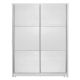 Ντουλάπα ρούχων Chase pakoworld δίφυλλη με συρόμενες πόρτες χρώμα λευκό 152.5x56.5x185εκ
